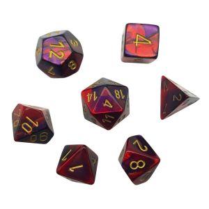RPG DICE SET - CHESSEX - PURPLE-RED/ GOLD